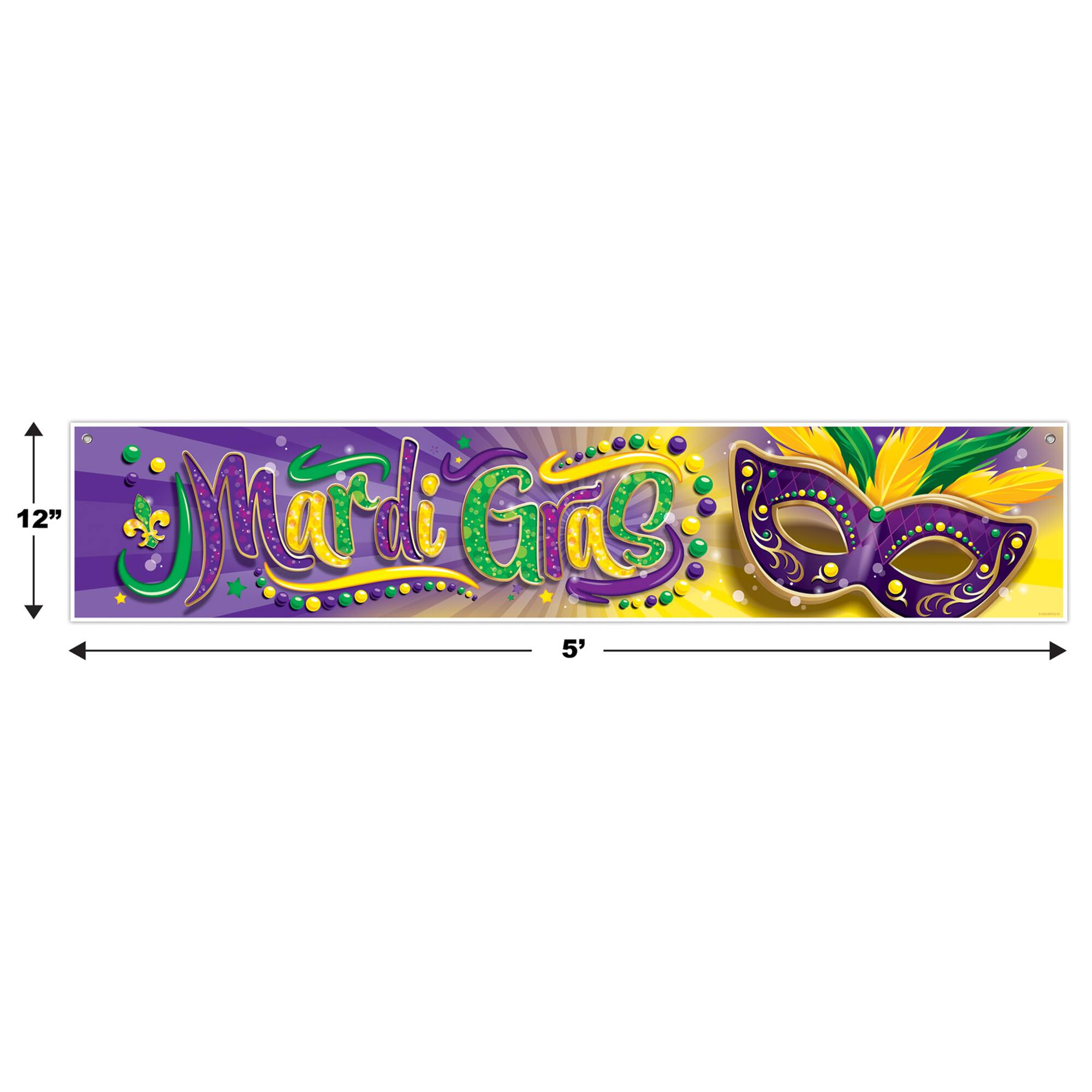 Besitle 12" x 5ft. Mardi Gras Banner